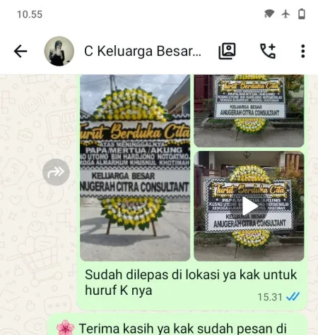 Pengiriman Papan Bunga Duka Kalinyamatan